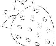 Coloriage Fraise stylis&eacute; pour les petits