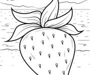 Coloriage Fraise sur la plage maternelle