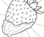 Coloriage Fraise tremp&eacute;e dans le chocolat