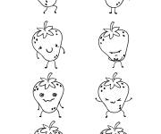 Coloriage Fraises Mascotte