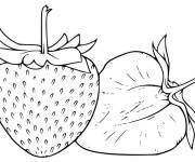 Coloriage et dessins gratuit Fruit fraise coupé à imprimer