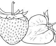 Coloriage et dessins gratuit Fruit fraise coup&eacute; à imprimer