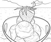 Coloriage Glace &agrave; la fraise