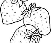 Coloriage Illustration de trois fraises