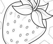 Coloriage Illustration facile d'une fraise