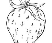 Coloriage Image d'une fraise facile