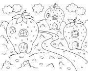 Coloriage Maisons au fraises