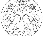 Coloriage Mandala fraise