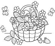 Coloriage Panier de fraises &agrave; colorier