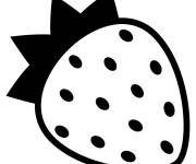 Coloriage Petite fraise en noir et blanc