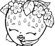 Coloriage et dessins gratuit Petite fraise mignonne qui sourit à imprimer