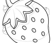 Coloriage Une belle fraise avec motif