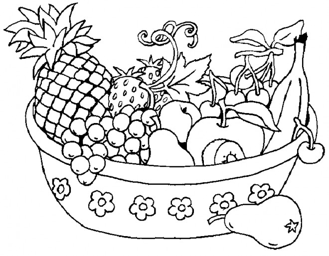 Coloriage Corbeille De Fruits Dessin Gratuit A Imprimer