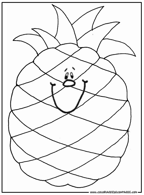 Coloriage et dessins gratuits Fruit Ananas rigolo à imprimer