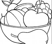 Coloriage Fruits disposés