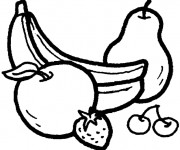 Coloriage Fruits en noir