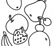 Coloriage Fruits facile &agrave; colorier