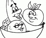 Coloriage et dessins gratuit Fruits heureux à imprimer