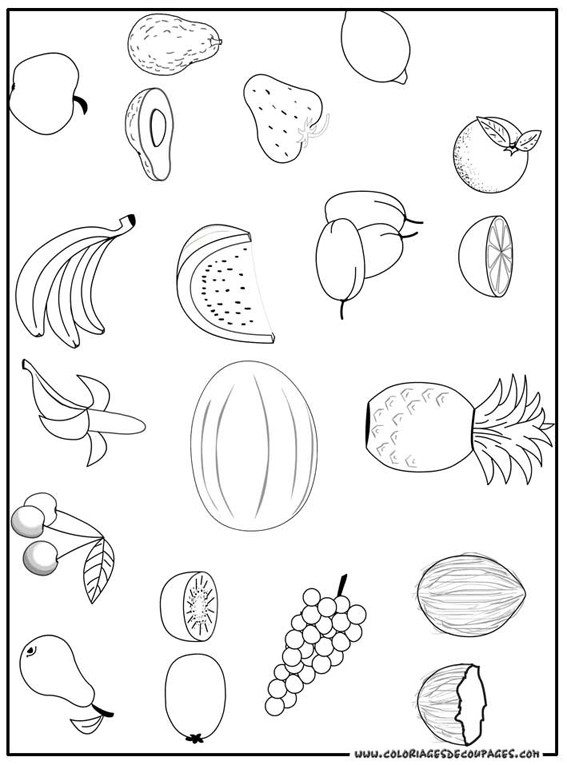 Coloriage et dessins gratuits Fruits par tout à imprimer