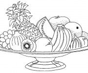 Coloriage Fruits pour dessert