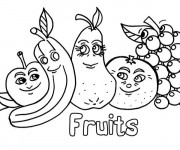 Coloriage Fruits rigolos amis