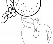 Coloriage Fruits silhouette