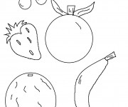 Coloriage Fruits stylis&eacute;s en couleur