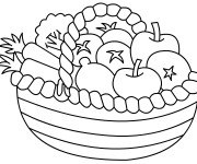 Coloriage Panier de Fruits