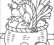 Coloriage Panier de Légumes et Fruits