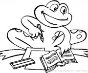 Coloriage Grenouille &agrave; l'&eacute;cole