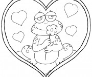 Coloriage Grenouille amoureux