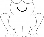 Coloriage Grenouille avec le sourire sur le visage