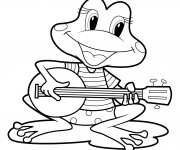 Coloriage Grenouille Musicien