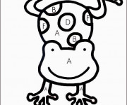Coloriage Grenouille num&eacute;rot&eacute;e