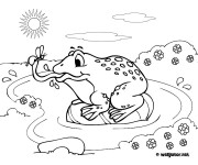 Coloriage Grenouille qui mange