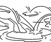 Coloriage Grenouille saute sur n&eacute;nuphar
