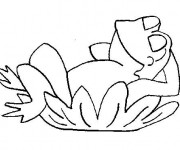Coloriage Grenouille se repose