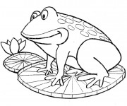 Coloriage et dessins gratuit Grenouille sur nénuphar couleur à imprimer