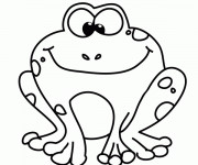 Coloriage Grenouille tout en souriant