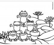 Coloriage Grenouilles Acrobates