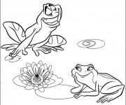 Coloriage Grenouilles en amour
