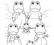 Coloriage Grenouilles en Famille
