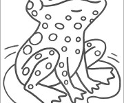 Coloriage et dessins gratuit Grosse Grenouille sur nénuphar à imprimer