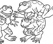 Coloriage Les Grenouilles s'amusent