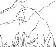 Coloriage Grizzly dans la nature