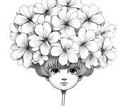 Coloriage Belle couronne Hortensia sur la fille