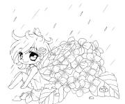 Coloriage Belle f&eacute;e et Hortensia