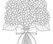 Coloriage Bouquet de Hortensia d&eacute;cor&eacute;e