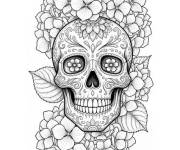 Coloriage Crane et Hortensia