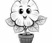 Coloriage Hortensia aimable de dessin anim&eacute;